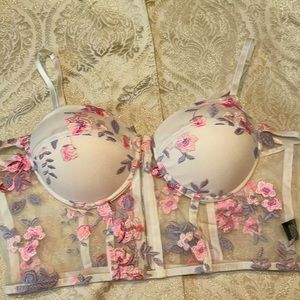 Transparent Flower crop top. Size XL